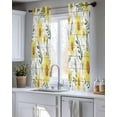 thumbnail image 5 of Yellow Daisy Sheer Curtains 45 Inch Length 2 Panels Set for Living Room/Bedroom, Farmhouse Country Flower Leaf Plant Wood Grain Kitchen Curtains Grommet Curtains Window Treatments 42"x45"x2, 5 of 7