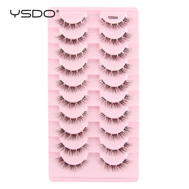 YSDO 10 pares de pestañas naturales hechas a mano pestañas de visón 3D pestañas postizas esponjosas y tenues maquillaje Cilios pestañas postizas suaves Maquiagem