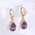 thumbnail image 5 of Yellow Gold Platinum Plated Earrings Drop Dangle Zircon L585, 5 of 7