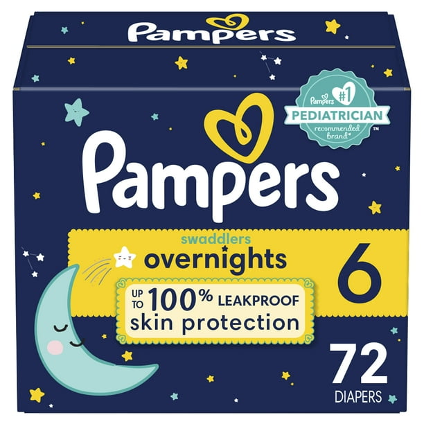 Pañales desechables para bebés Pampers Swaddlers Overnights, tamaño 6
