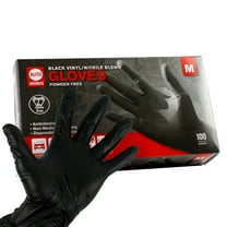 Black Nitrile Disposable Powder & Latex Free Industrial Gloves Medium Box of 100