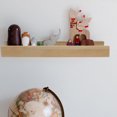 thumbnail image 4 of SOPOTUTU Floating Design Wall Shelf Khaki Wood Shelf for Bedroom 1Pcs, 4 of 8
