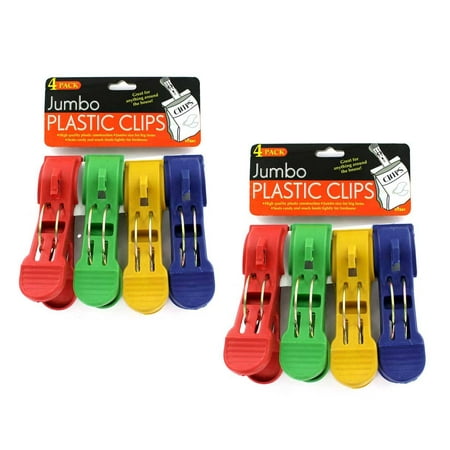 Jumbo Plastic Clips 4-Piece (Pack of Two)