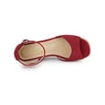 thumbnail image 4 of BLISSFUL STEP Women's Espadrille Platform Ankle Strap Wedge Heels Sandals Red (Size 8.5), 4 of 7