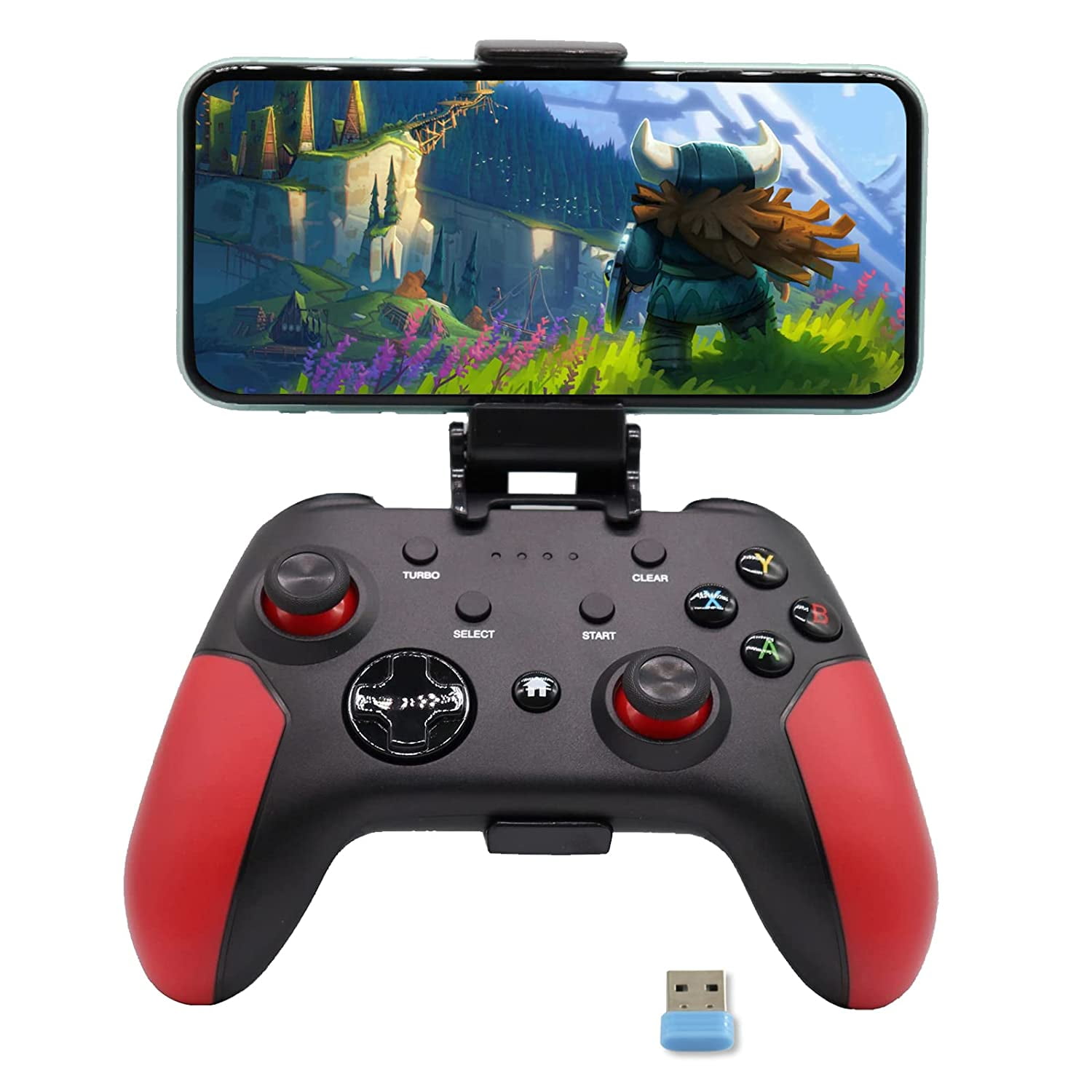 Mobile Phone Bluetooth Gamepad Joystick Controller,Dual Shock and Xbox Gaming Controllers for iPhone/Android/PC/Mac/Switch,USB Wireless Receiver,Turbo,Dual Vibration Walmart.com