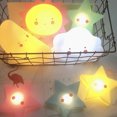 thumbnail image 3 of ziyahi Children Bedroom Table Lamp Bedside Moon Star Shape Night light Birthday Gift pink cloud 1Set, 3 of 6