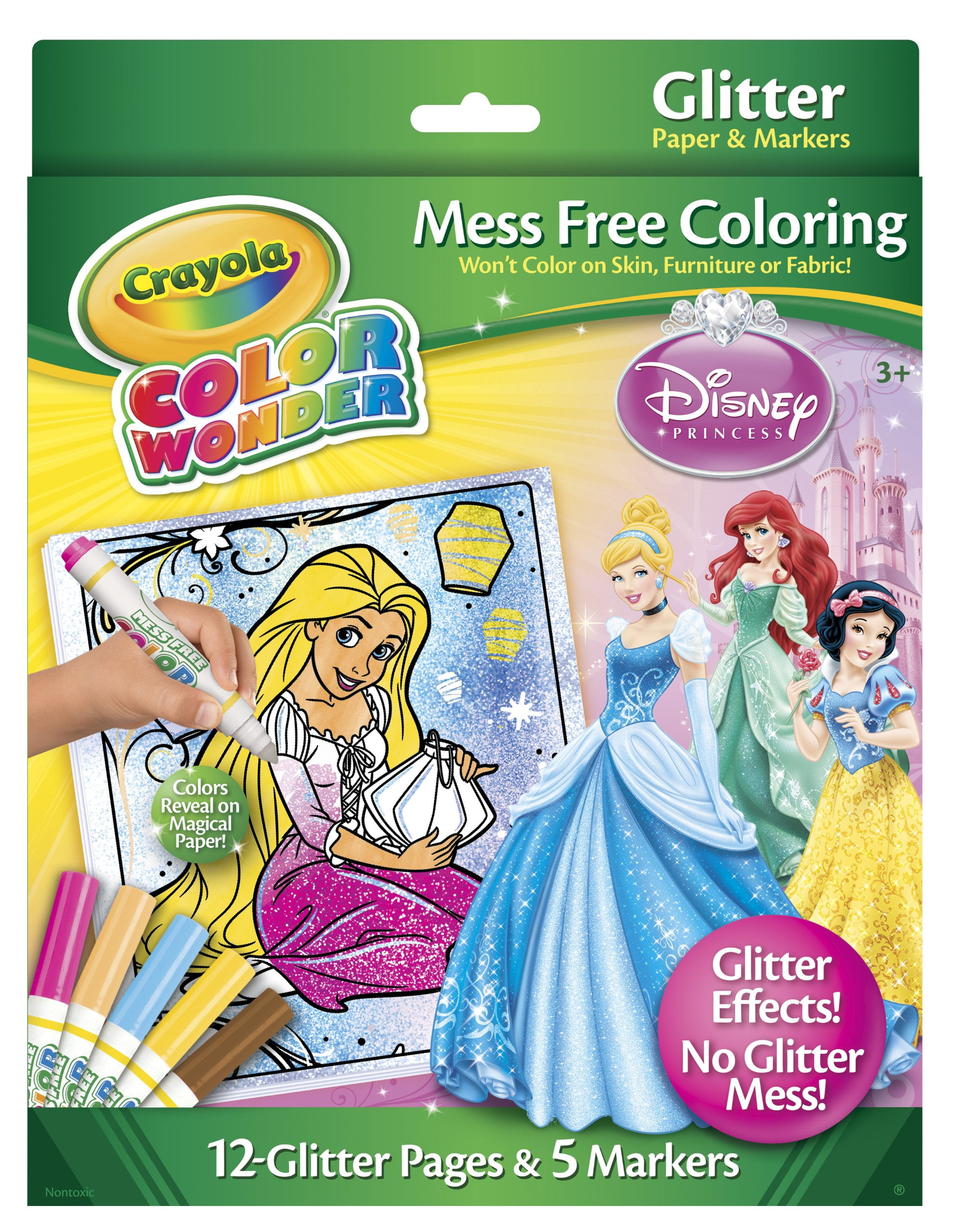 Crayola Color Wonder Disney Princess Glitter Paper And Markers Multi