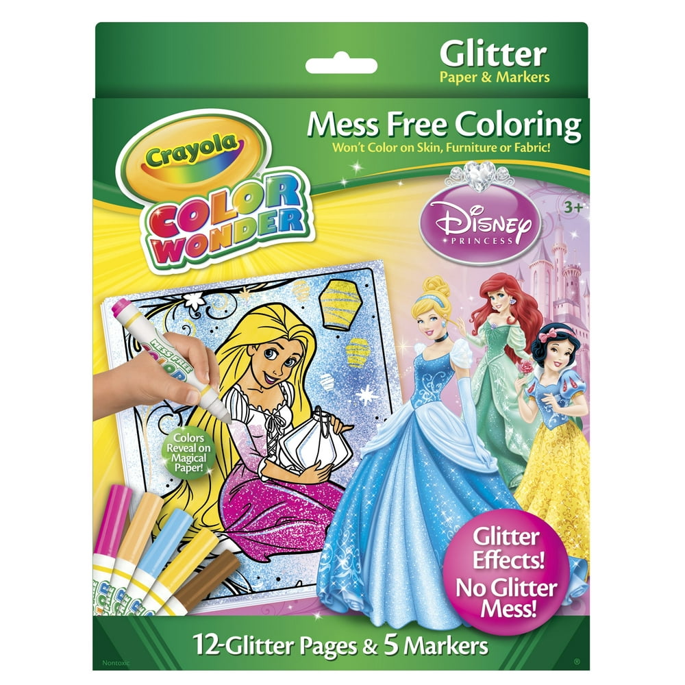 Crayola Color Wonder Disney Princess Glitter Paper And Markers Multi