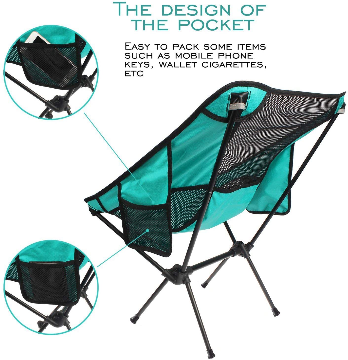 2pc Backpacking Camping Chairs, Lightweight Portable Camping Chair, Foldable Chair, Outdoor Chair, Kids Camp Chair, Camping Chairs 2 Pack for Adults, Folding Chairs, Outside Chairs - image 3 of 7