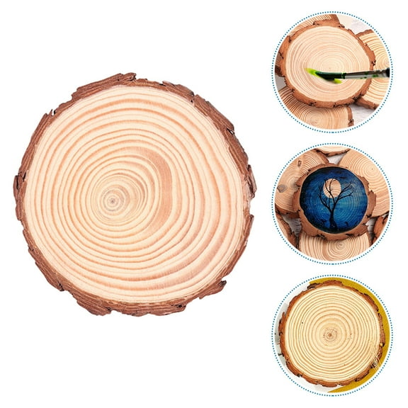 Soimiss Craft Wood Rounds Wood Slices Coasters Multi Wood 6pcs for Christmas Decorations