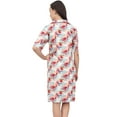 thumbnail image 3 of Bimba Floral Printed Women's Notched Collar Shirt Night Dress With Pockets - 4, 3 of 5