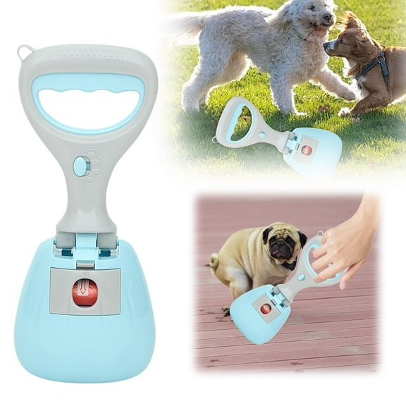 3-in-1 Portable Dog Poop Scooper with Attached Bags - Lightweight One-Button Pet Waste Picker for Lawns, Travel & Camping - Kid & Adult Friendly Doggie Cleanup Tool