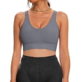 thumbnail image 7 of Women's Strong Hold Sports Bra Wireless Cross Back Yoga Lingerie, Unpadded Seamless Fitness Bustier, High Impact Running Underwear, Breathable Gathering Gym Vest, Supportive Athletic Bralette, 7 of 7