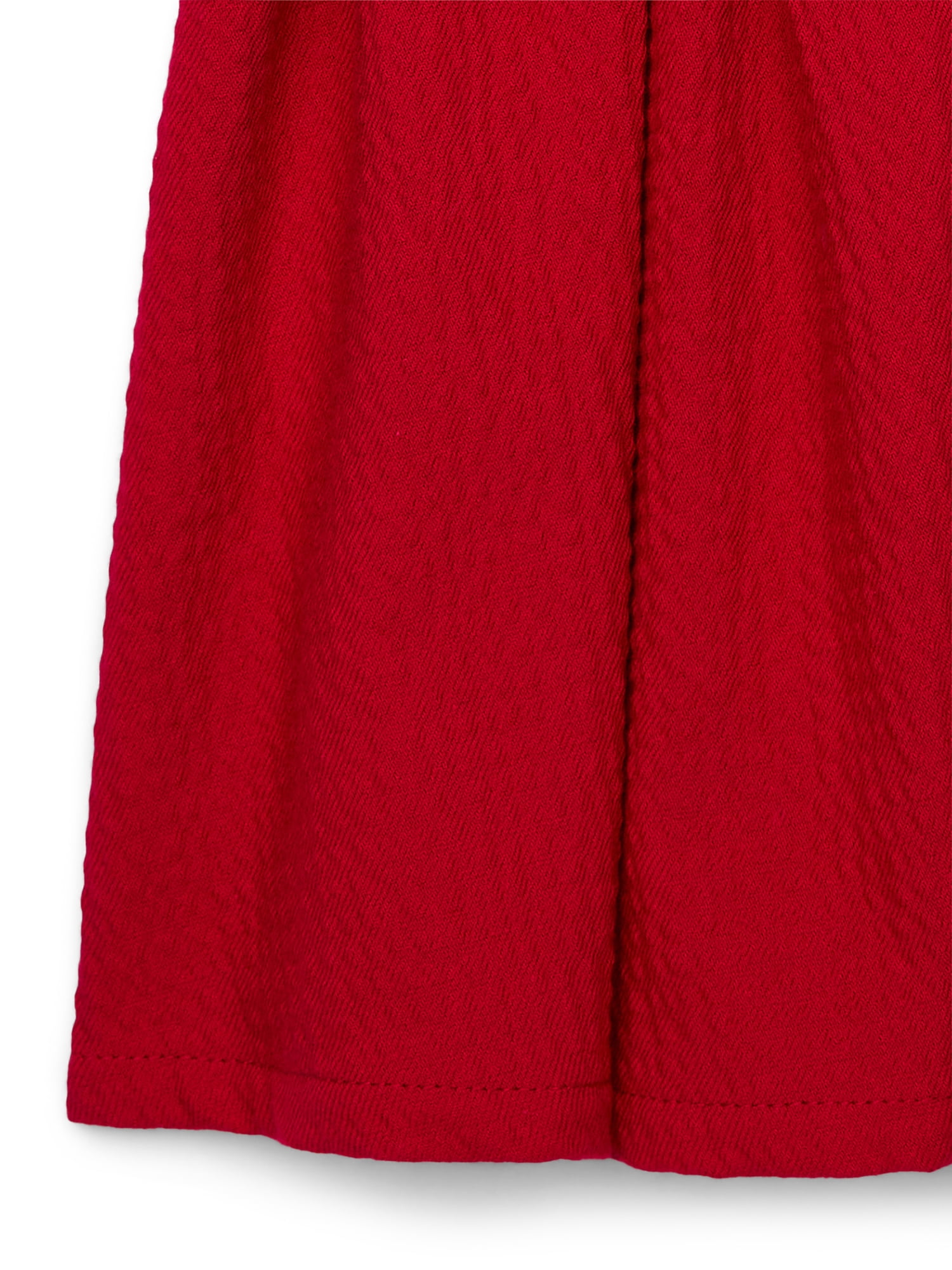 Wonder Nation Toddler Girls Puckered Bow Dress with Long Sleeves, Sizes 12M-5T