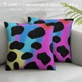 thumbnail image 3 of Throw Pillow Cover, Animal Print Pillow Cover for Home Bed Sofa Office, Cushion Cover, Gorgeous Colourful Soft Decorative Pillow Cover, Purple Blue, 3 of 5
