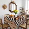 thumbnail image 3 of Brown Texas Star Retro Table Cloth Waterproof Tablecloths, Country Star Buffalo Plaid Wooden Tablecloth Dining Table Cover for Kitchen Party Tabletop Outdoor, Square Tablecloth 54x54 Inch, 3 of 9