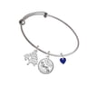 thumbnail image 2 of Delight Jewelry Acrylic 5/16" Navy Blue Heart Silvertone Let Things Go Tree Charm Bangle Bracelet, 2 of 4