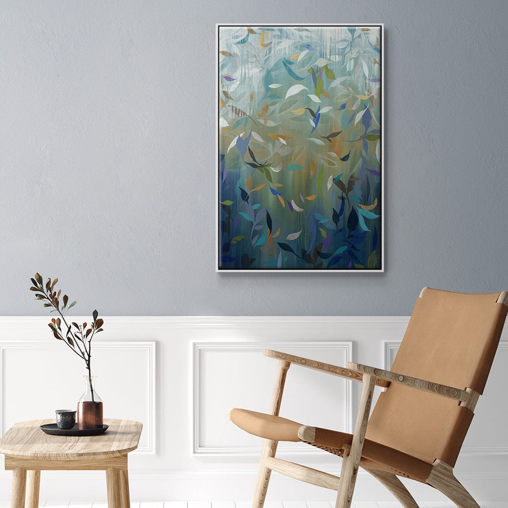 Falling Leaves Framed Premium Gallery Wrapped Canvas - Ready to Hang