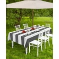 thumbnail image 3 of Outdoor Tablecloth with Umbrella Hole and Zipper Classical Stripe Rectangle Tablecloths 60x102 Waterproof Outside Table Cloths Dark Grey Patio Table Cover for Outdoor Tables Picnic Garden Party, 3 of 6