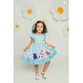 thumbnail image 4 of Millie Loves Lily Female Blue Gingham Dogs Angel-Sleeve Dress & Doggy Dog Shorts, Size 2-12, 4 of 5