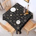 thumbnail image 2 of Black Gold Sun Moon Eye Star Pattern Square Tablecloth,Waterproof Square Table Cover,Wipeable Spillproof Washable Table Cover for Home Kitchen Party Decor 60"x60"(152x152cm), 2 of 6