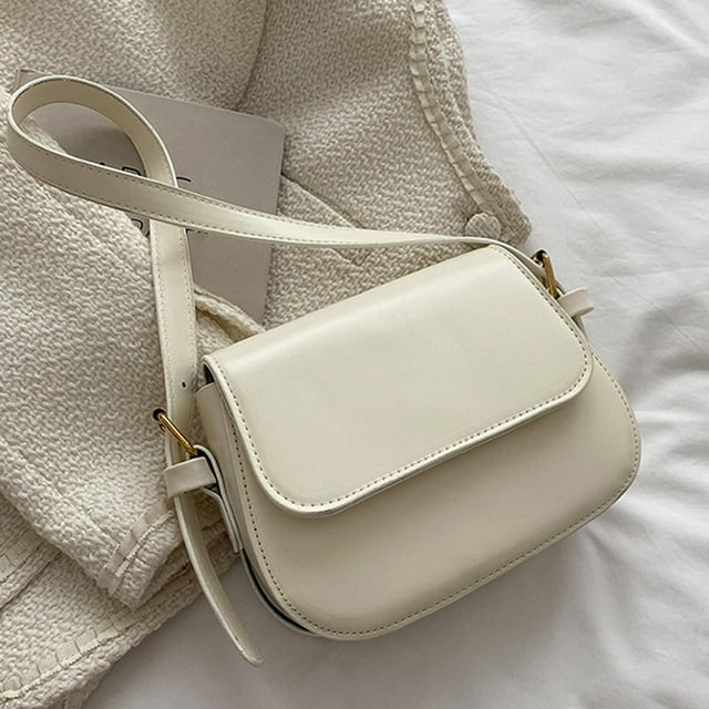 Bolso de Hombro Cruzado para Mujer Salvador Pequeño de Piel Sintética Blanco