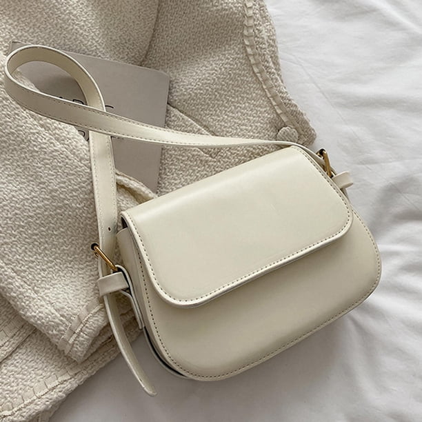 Bolso bandolera para mujer Yinane Clásico Pequeño de PU Blanco