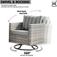thumbnail image 5 of Vcatnet 2 Pieces Patio Furniture Outdoor Wicker Swivel Rocking Chair with Side Table for Garden,Poolside,Gray Stripes, 5 of 6
