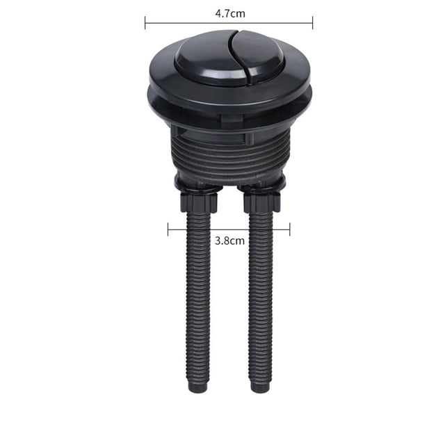 Bouton de Rinçage de Toilette Noir 38/48/58mm Double Réservoir de Toilette Réparation Tête Ronde Salle de Bain 38mm