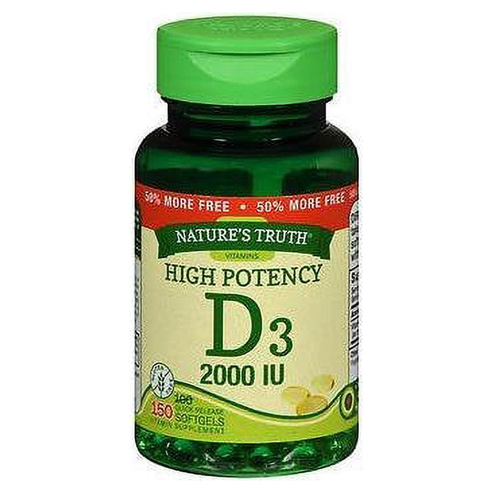 Nature's Truth High Potency Vitamin D3 2000 IU Quick Release, 150ct, 2-Pack