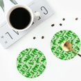 thumbnail image 4 of Fuzoiu Green Lizard Print Leather Coasters Set,Drink Coasters Set of 4,for Tabletop Protection, Durable PVC Coasters,Home Décor and Housewarming Gift-Round Shape, 4 of 6