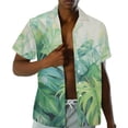 thumbnail image 2 of Uorisanigo Green Palm Leaf Couples' Outfits Husban and Wife Clothing Men's Short Sleeve Shirt Size 2XS Fashion Hawaiian Tops and Women's Tank Dress Flowy Beach Sundress, 2 of 7