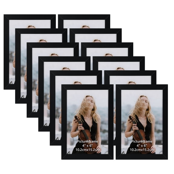 4x6 Black Picture Frames Set of 12 for Displaying 4 x 6 Photos, Multi 4x6 Frames Collage for Wall or Tabletop, Horizontal or Vertical Display