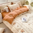 thumbnail image 2 of Juego de cama coreano floral retro, 100% algodón suave funda nórdica-sin insertar, 2 of 7