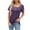 Purple, variant on WREESH Women's Henley Shirt Fashion Scoop Neck Short Sleeve Solid Color Out Blouse Black