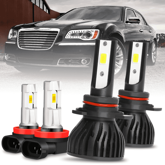 For 2011 2012 2013 2014 Chrysler 300 LED Headlight Bulb High Low Beam Fog Light Kit 4Pcs