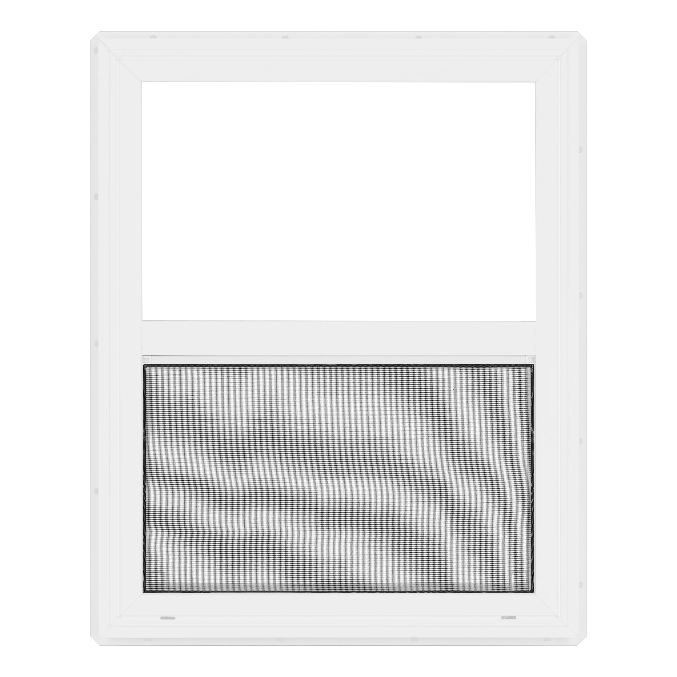 24 in. x 30 in. White Vinyl Single-Pane Single Hung Utility Window with Screen