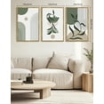 thumbnail image 5 of Drsoum Large 24x36in3pcs Natural Framed Boho Wall Art Green Modern Bohemia Wall Decor Abstract Geometry Prints for Bedroom, 5 of 9