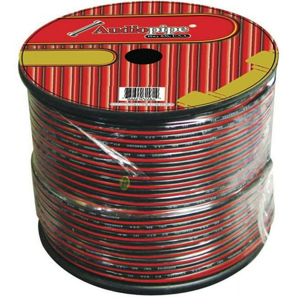 AUDIOP CABLE16BLACK Câble de Haut-Parleur à Bobine de 1000 Pieds - Noir et Rouge