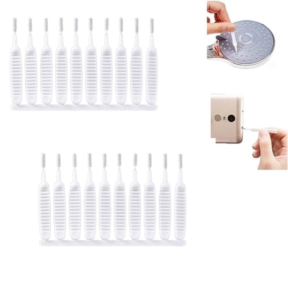 Tutuviw 20Pcs Shower Nozzle Cleaning Brush Anti-Clogging for Small Hole Multipurpose Crevice Tiny Brush Anti-Clogging with Stiffer and Denser Bristles for Household Bathroom