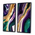thumbnail image 3 of Designart "Bold Strokes in Purple, Green, and Gold I" Abstract Framed Wall Art Set Of 2 - Purple Abstract Framed Wall Art Set Of 2, 3 of 7