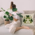 thumbnail image 6 of St. Patrick's Day Faux Linen Pillow Covers 2 Pack, Festive Shamrock Cushion Cases with Invisible Zipper for Sofa and Patio Bench 16"x16", 6 of 6