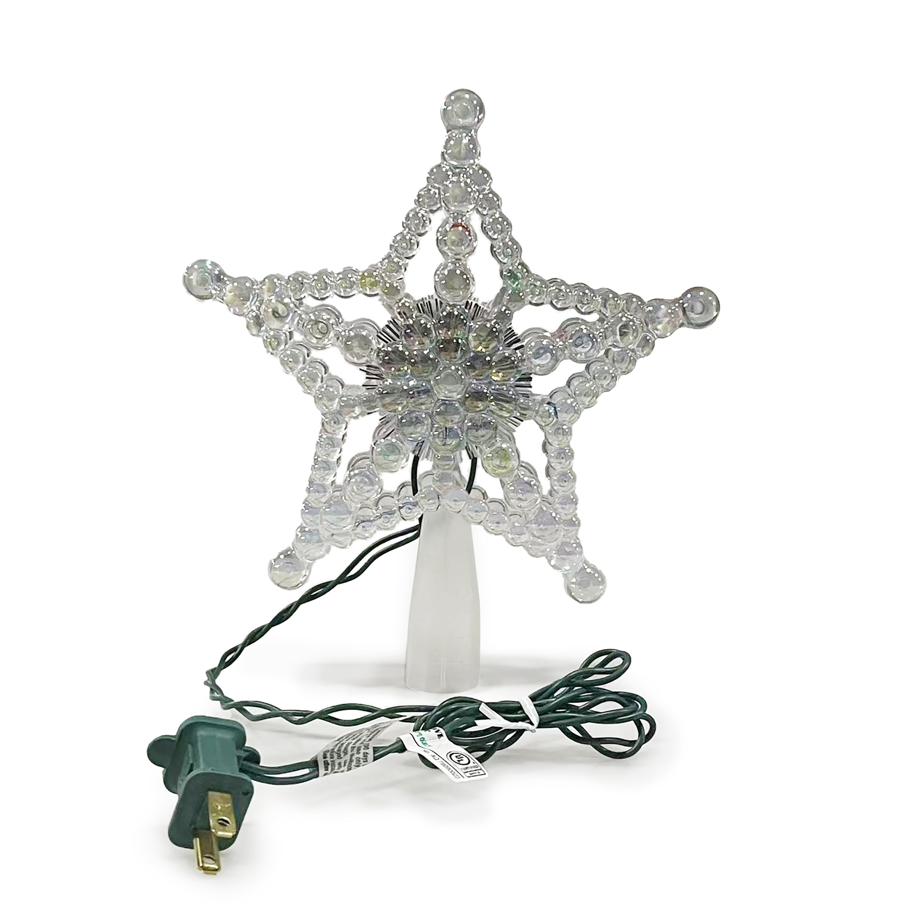 LED Beaded Star Christmas Tree Topper, Iridescent, 7.5", by Holiday Time
