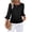 Black #05, variant on Womens Ruffle Flowy Crew Neck Dressy Casual Blouses 3/4 Sleeve Tops Summer T shirts 2026 Trendy Cute Work Clothes M
