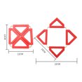 thumbnail image 2 of 2 Pcs Silicone & Stainless Steel Hot Pot Holder Trivet Mat Heat Resistant Non-slip Square Foldable Table Pad Bowl Mat Cup Coasters (Red), 2 of 7