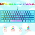 thumbnail image 2 of ZIYOULANG K61 60% Gaming Keyboard, Compact RGB Backlit Wired Waterproof, for PS4 XBOX PC Laptop Mac, 2 of 9