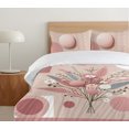 thumbnail image 4 of Ambesonne Pink Duvet Cover Set, Romantic Boho Floral Geometric, Calking, Dried Rose and Slate Blue, 4 of 4