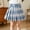 Blue, variant on Kids Jk School Uniform Plaid Pleated Skort Girls Elastic High Waist Pastel Woven Bottoms for Stage Performance Beach Backyard Wear Red 120