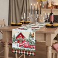 thumbnail image 2 of Beige Christmas Table Runner 48 Inches Long for Dining Tables, Red Truck Plaid Snowman Xmas Tree Ball Cotton Linen Table Runner Coffee Tablerunners Dresser for Kitchen Party Holiday Decor 13"x48", 2 of 9