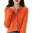 thumbnail image 2 of JFGHDG Cardigan Sweaters for Women Vintage Cardigan Button Down Cardigan Lightweight Cardigan Cardigans Womens Cardigan Sweaters Women Cardigan Orange M, 2 of 4